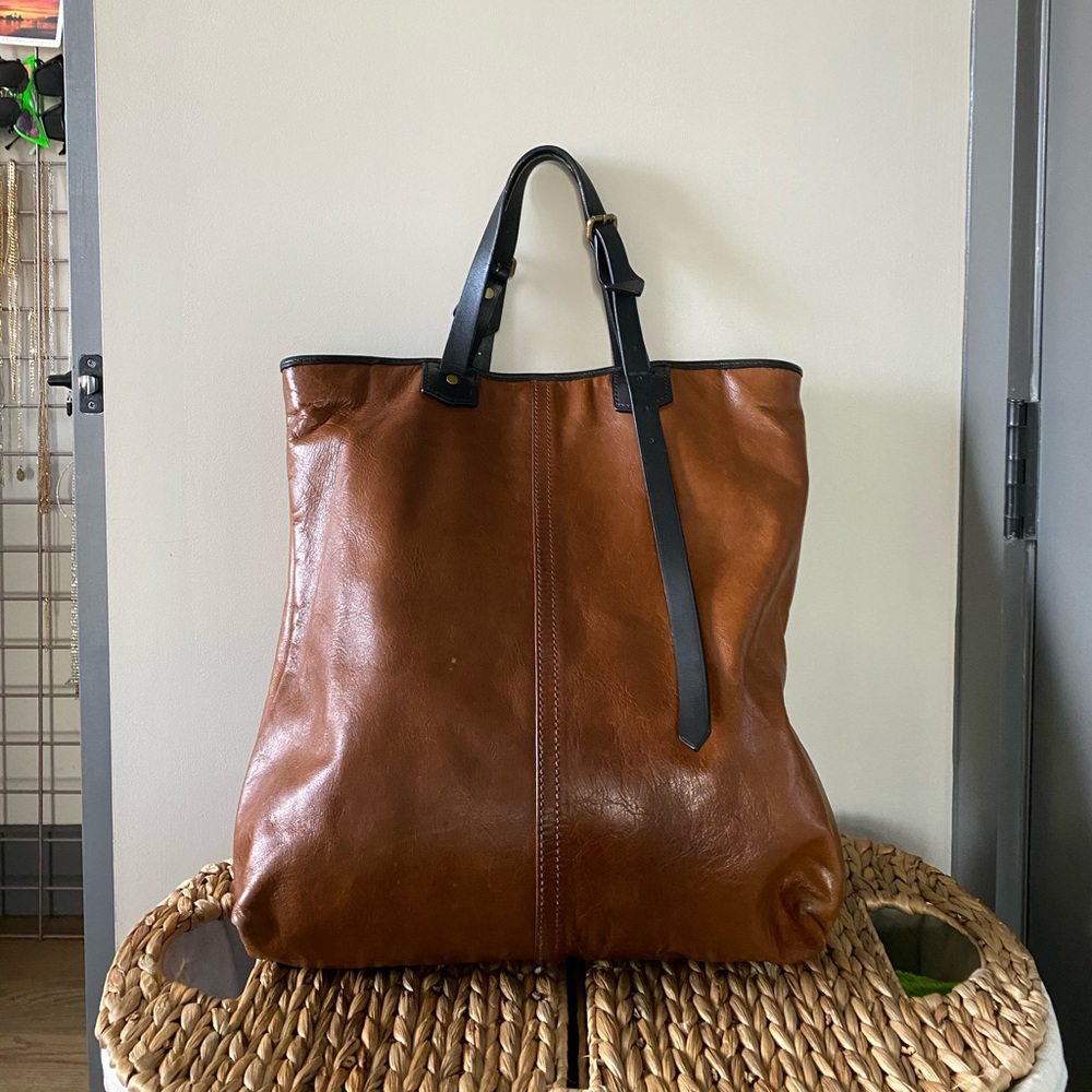 Coach Color-Block Leather Tote